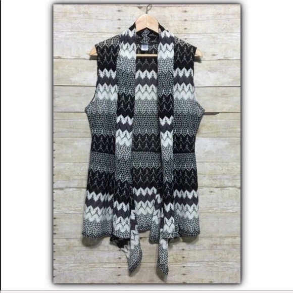 JOCKEY chevron waterfall open cardigan vest size L - Picture 1 of 4